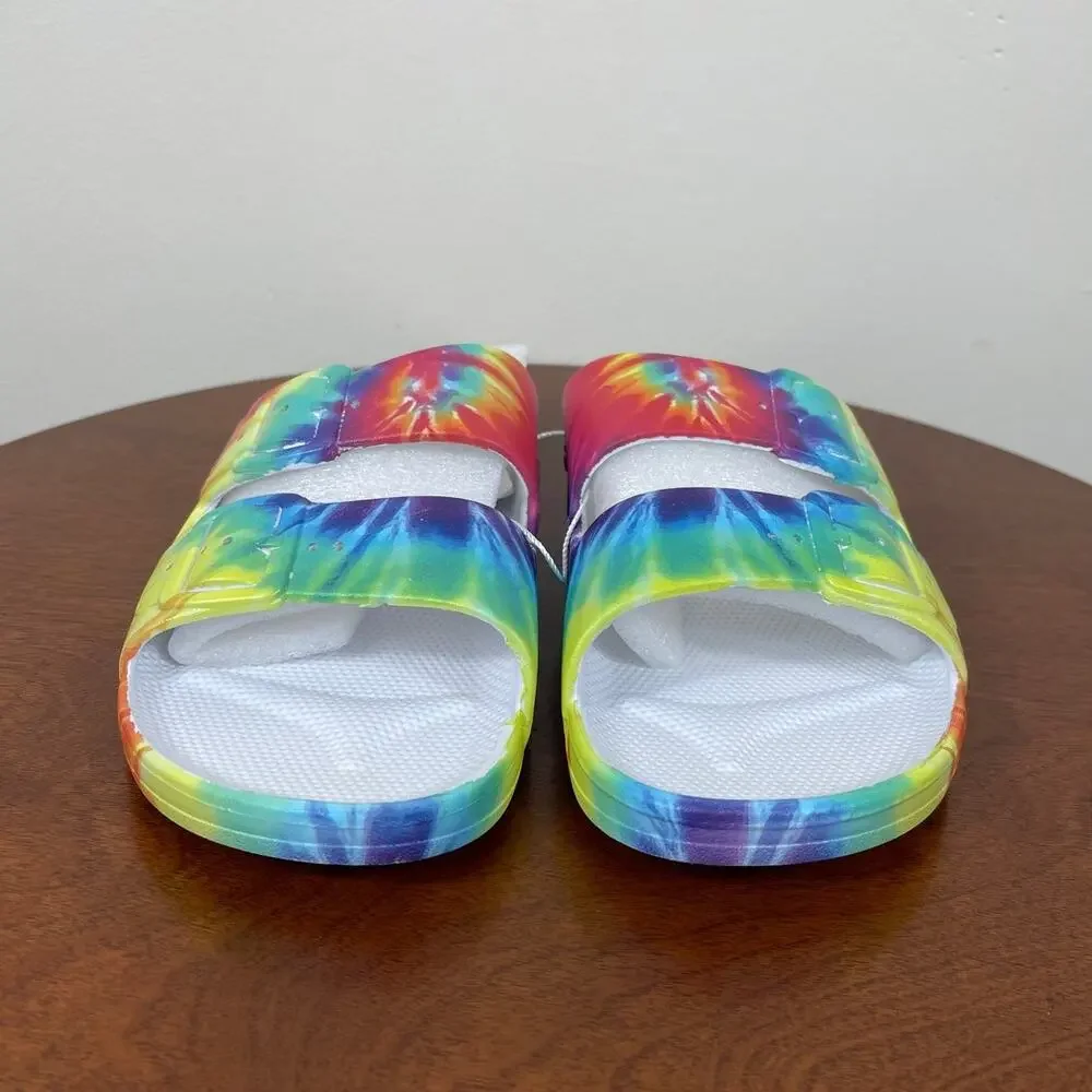 New Freedom Moses Tie-Dye Two Band Slides Women's Size 6-7